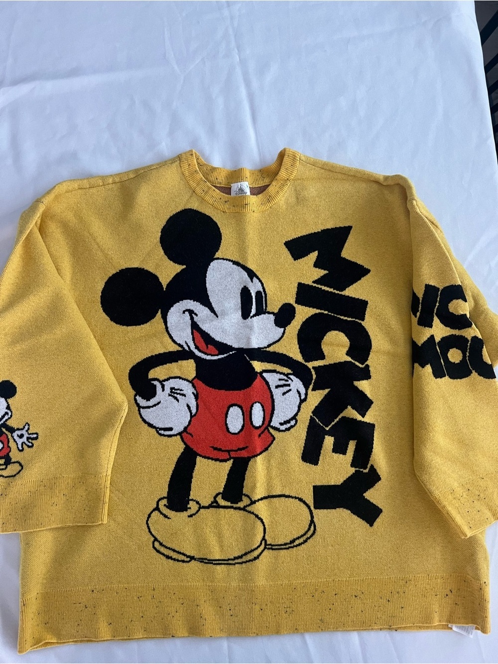 Disney Yellow Mickey Graphic Crewneck Sweater